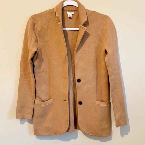 J. CREW sweater blazer with Buttons  100% Cotton in Beige XXS 1826 - Picture 4 of 11